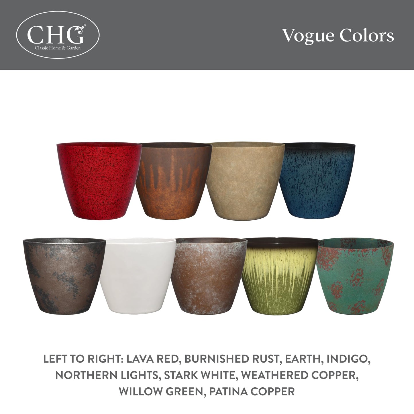 Classic Home and Garden Premiere Collection Planter, Vogue 8", Earth