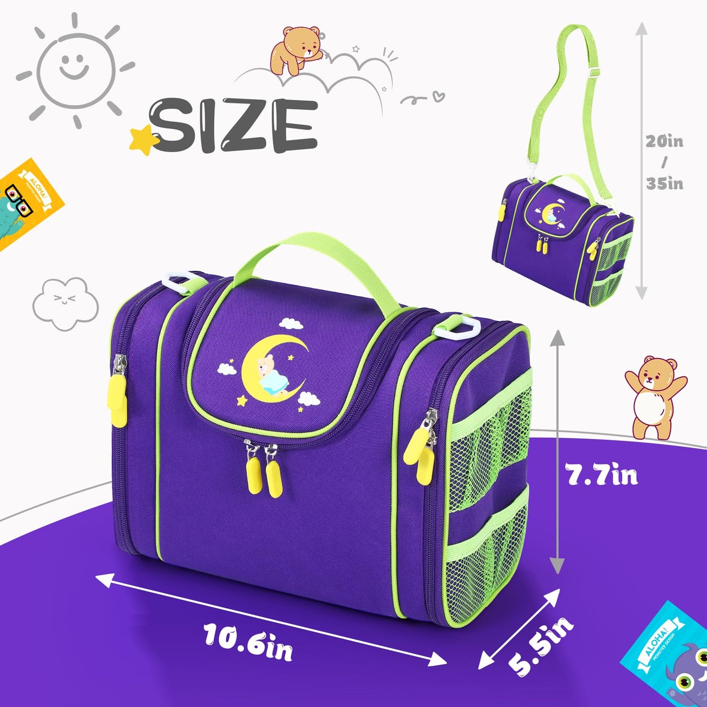 Carrying Case Compatible with Yoto player, Cards Storage Bag with Handle and Shoulder Strap, Travel Storage box for Audio Music Player & Headphone Accessories (Purple)