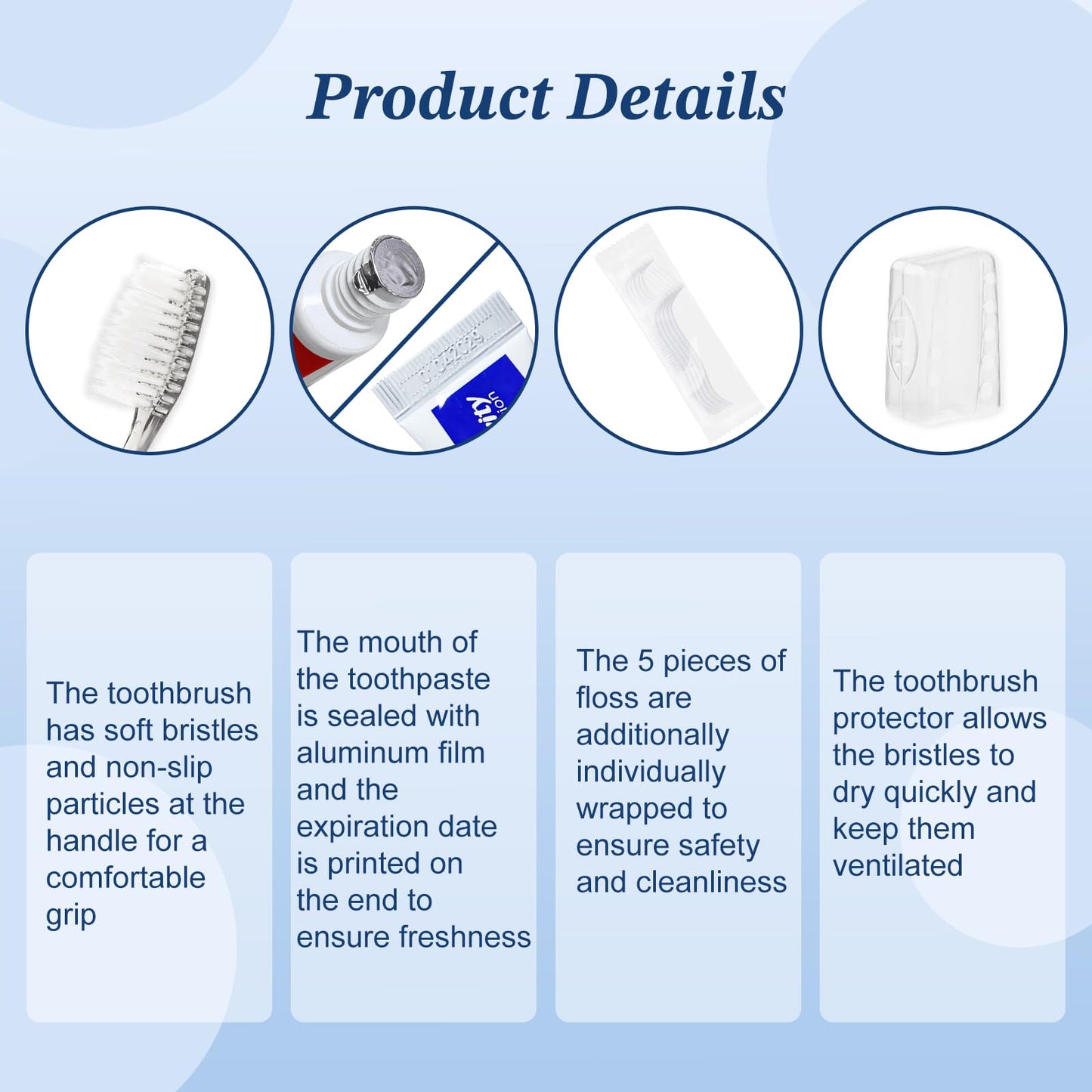 Lomgwumy Hygiene Kit, Personal Hygiene Kit Comes with Individually Packaged Items. Travel Toothbrush Kit Suitable for Travel, Hotels, Camping, and Home Use (25-Pack)