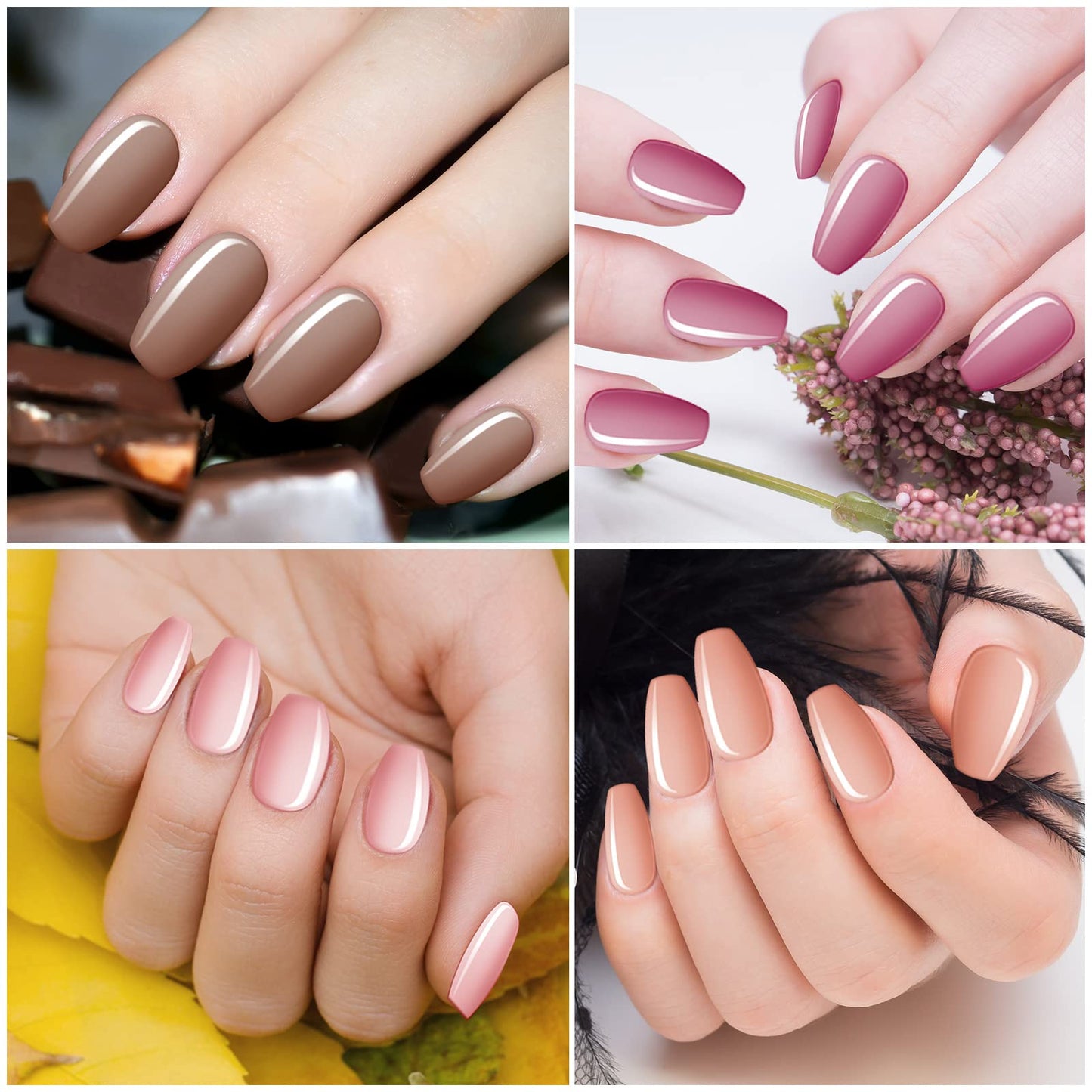 Maitys 720 Pieces 30 Sets Medium Square False Nails Artificial Ballerina Glossy Press on Nails Solid Color Coffin Fingernail for Women Girls Accessories(Cute Colors)