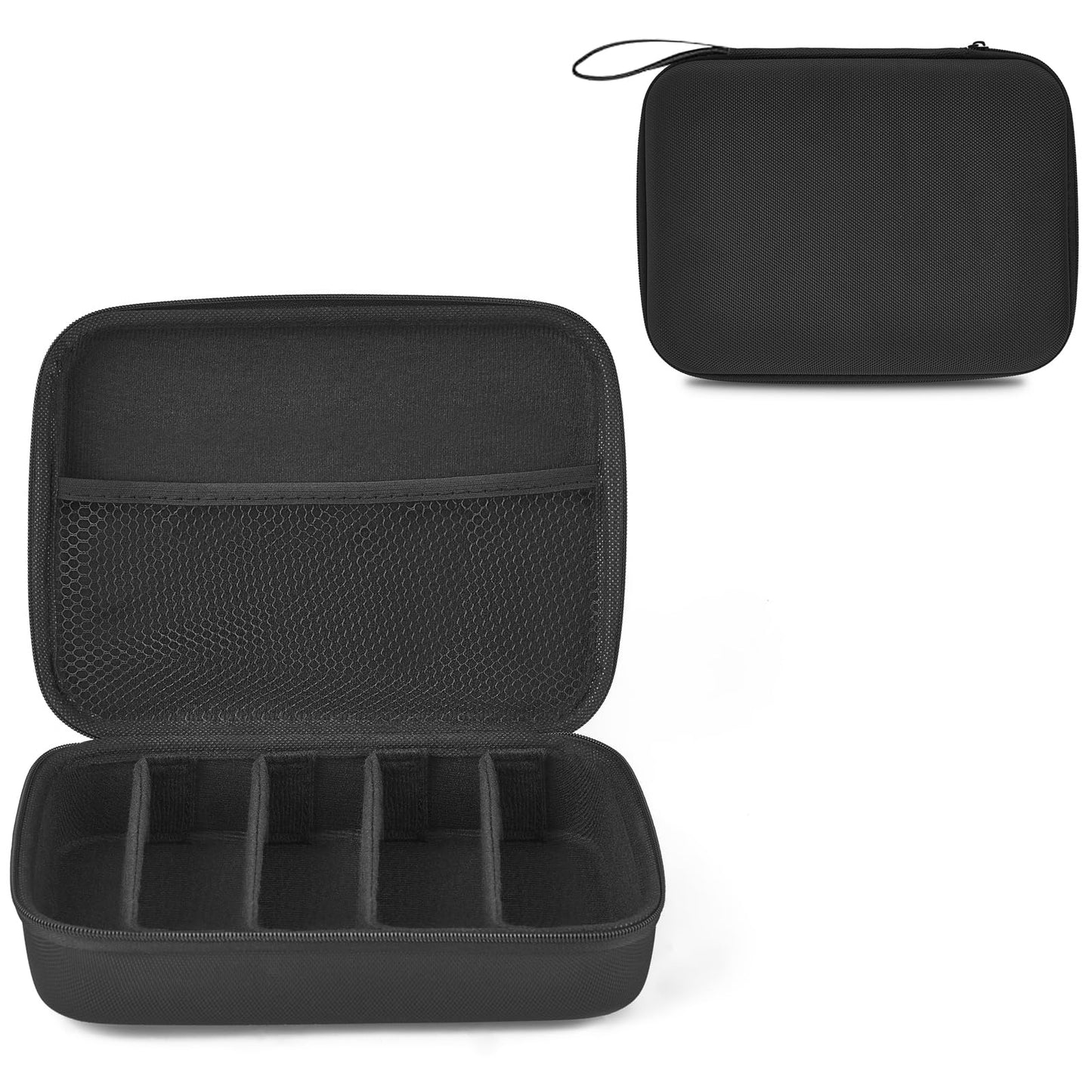 Mkono Travel Sunglasses Organizer Glasses Case Multiple Pairs with Adjustable Slots Portable Eyeglasses Case Storage Box for Men Women, Medium, Black