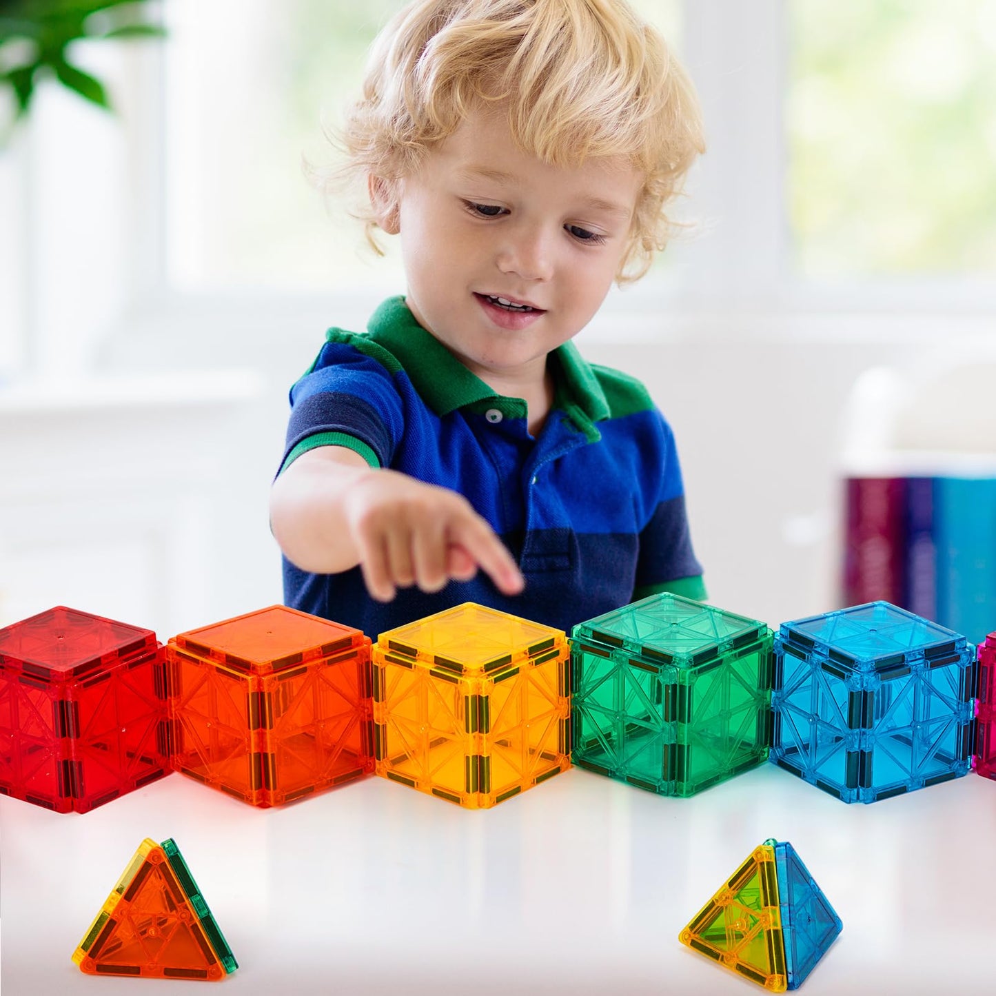 FNJO Magnetic Tiles, 52PCS +2Cars