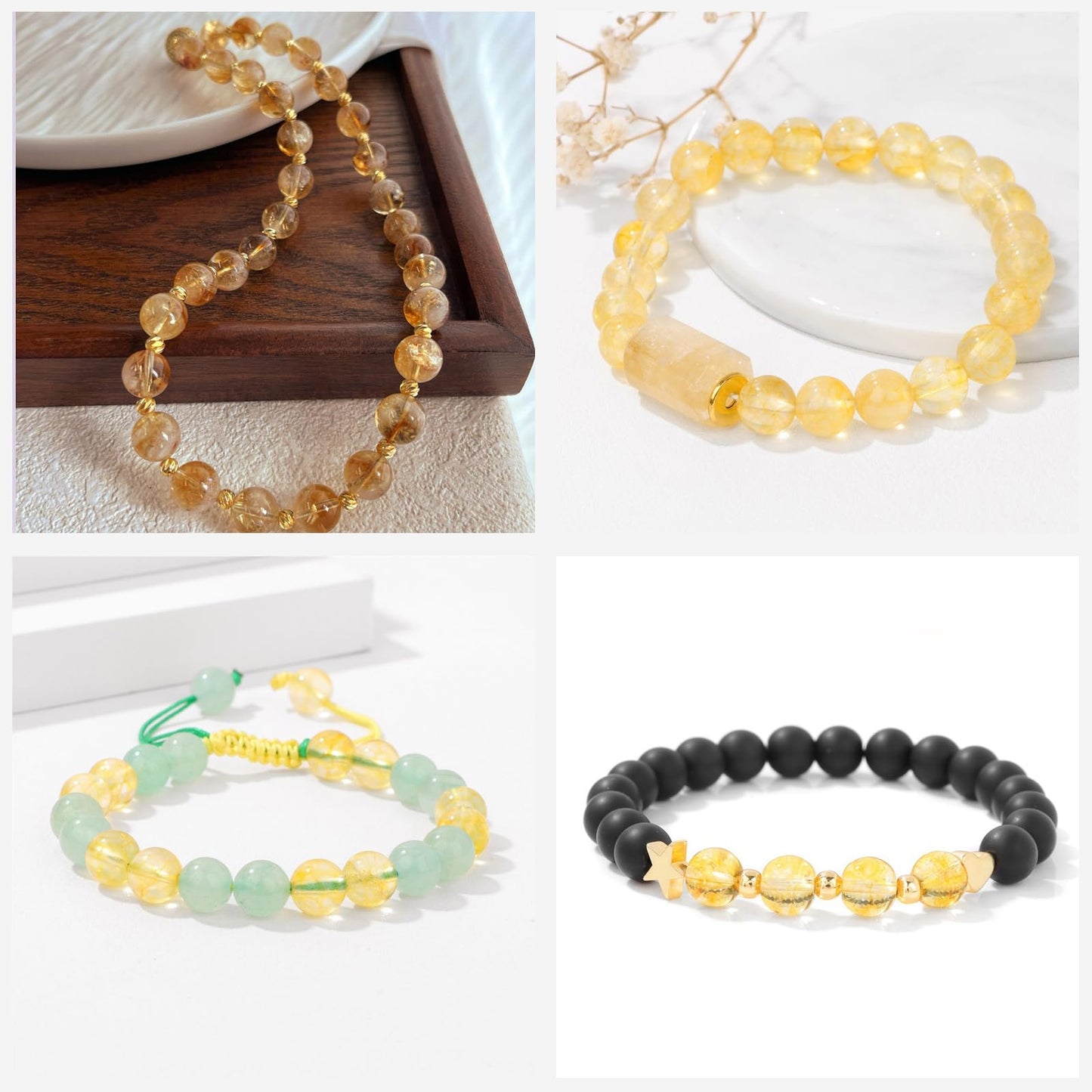 Risyfjew 100PCS 8mm Natural Citrine Beads Gemstone Round Loose Beads for Jewelry Making Chakra Crystal Stone Beads for Bracelets Necklace Earrings Making Supplies (100pcs/Strand)