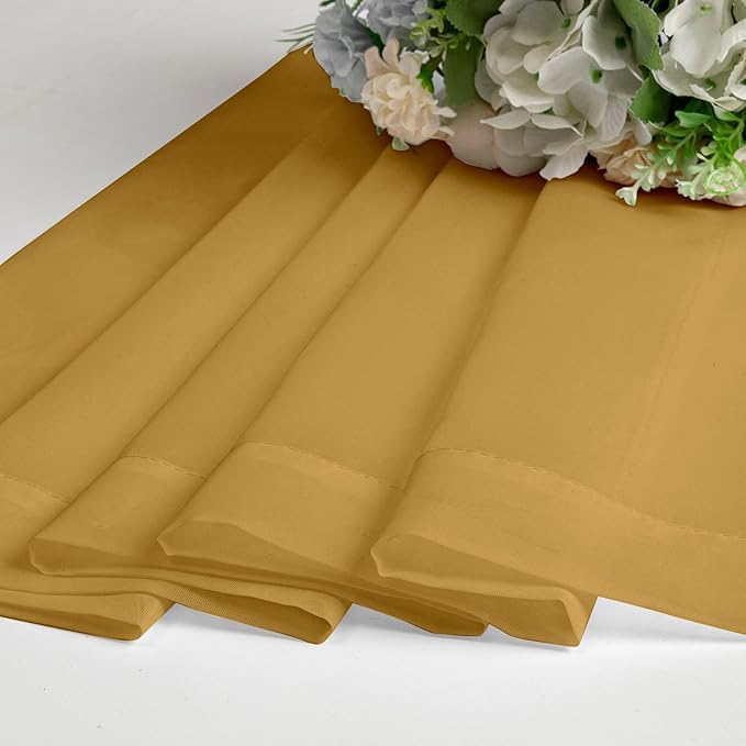 Lecloud Gold Sheer Curtains 63 Inch Length 2 Panels, Airy Light Filtering Voile Curtain Drapes for Bedroom Windows, Dual Rod Pocket Living Room Sheer Curtains Decor, 40 W x 63 L Inches, Gold