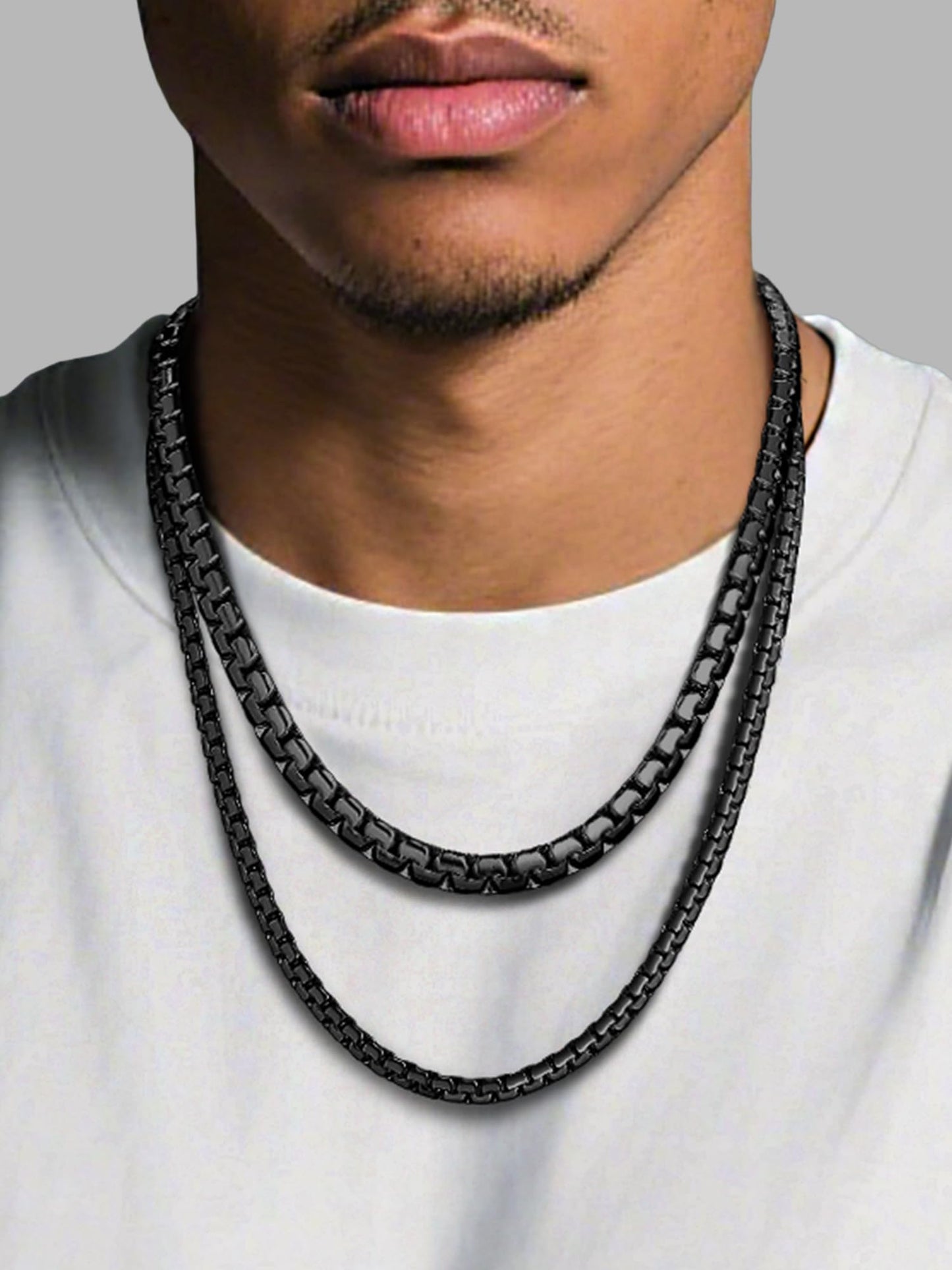 PROSTEEL Mens Chain Black Stainless Steel Necklace Tarnish-Resistant 8mm Thick Hip Pop Chain for Men Jewelry