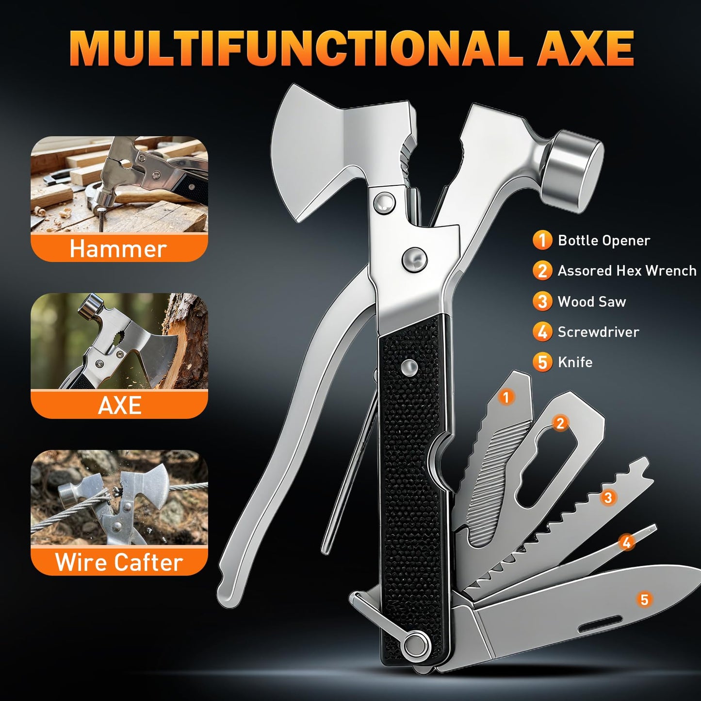 Survival Gear Kit for Men: 27-in-1 Complete Tools & Camping Accessories for Hiking, Fishing, Emergency | The for Husband, Dad, Boyfriend