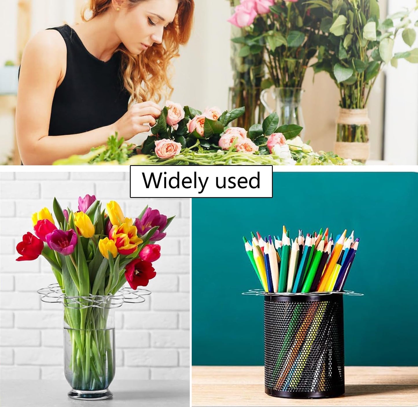 6Pcs Flower Arrangement Holder,BetterJonny 4/5/6Inch Stainless Steel Wire Flower Arranging Tool DIY Floral Design Reusable Metal Frog Insert for Bouquets, Centerpieces, Tall/Short Vases