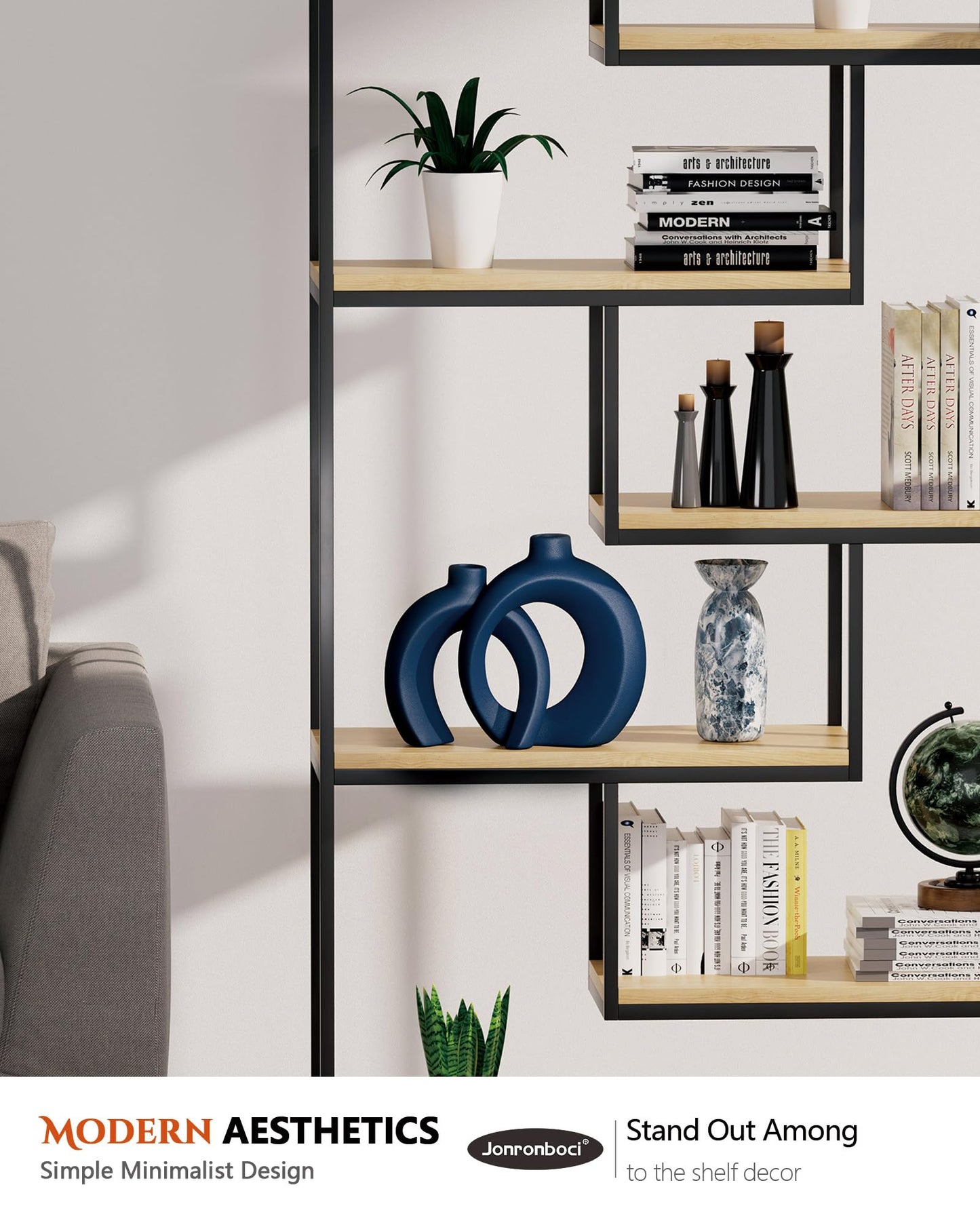 Blue Vase Set of 2 - Donut Navy Vases Home Decor, Modern Coastal Decor - Decorative Vase, Ceramic Decorations for Living Room Coffee Table Bookshelf Shelf Console Mantle (Matte Navy Blue)