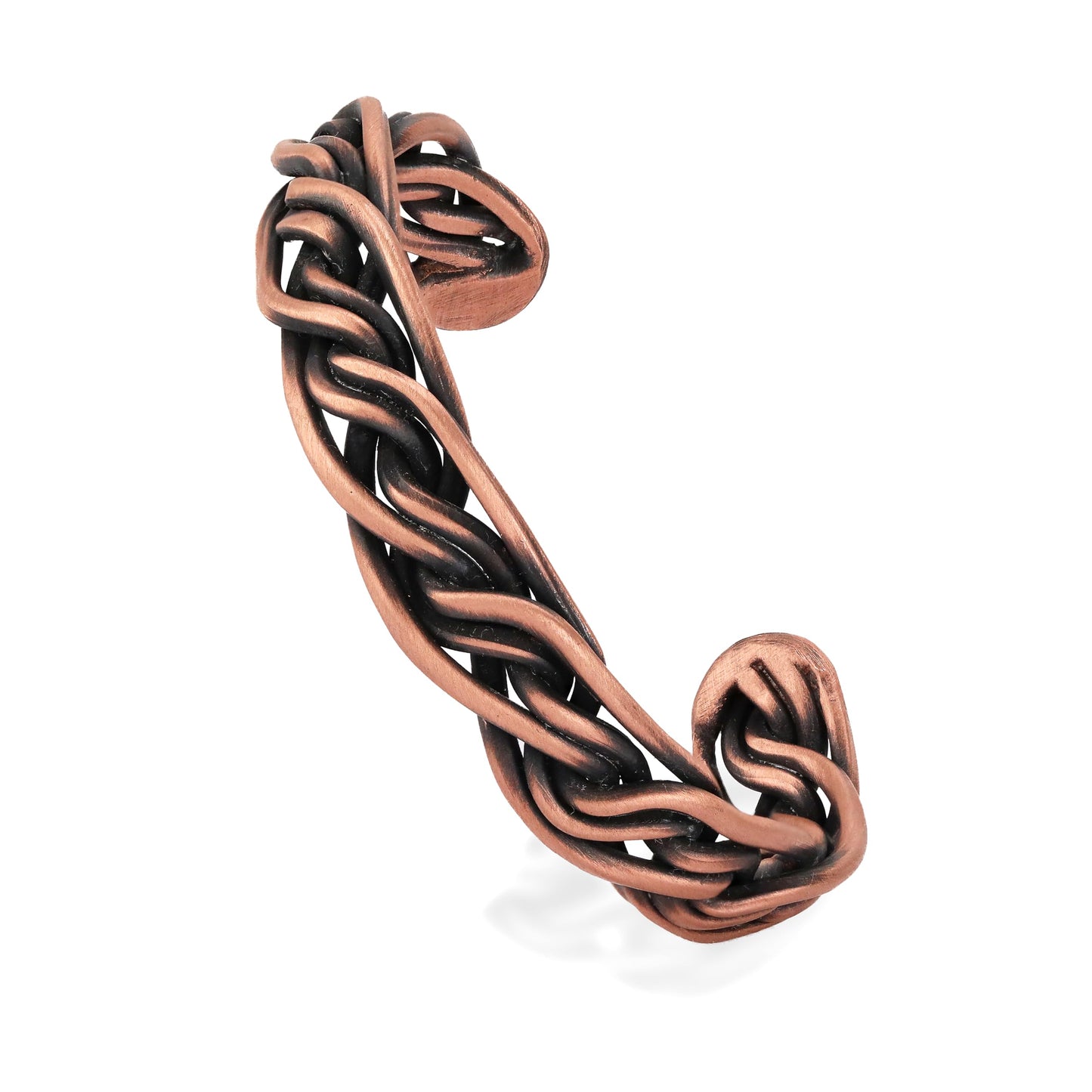 Handmade Elegant Copper Bracelet for Women and Men-Pure Copper Bracelet for Pain Relief and Stress Relief-Adjustable, Thickest, Twisted Copper Wire Bracelet to Fit many Size Wrist(folded) (intricate)