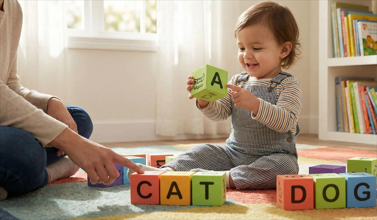 BOHS Foam Learning Blocks - Number,Alphabet,Shapes,Sight Words - Quiet,Safe and Soft Stacking Toys for Toddlers,30pcs,1.96 in(5cm)/piece