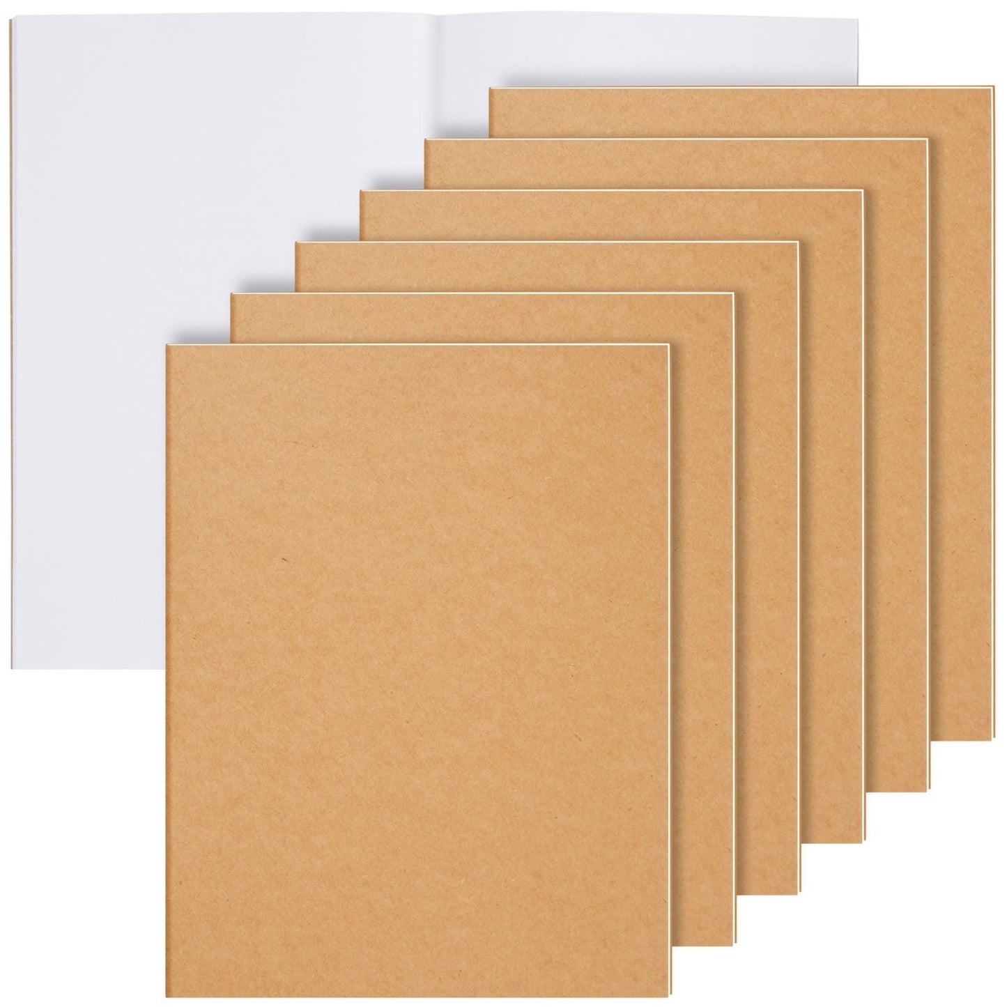Paper Junkie 6 Pack Large Bulk Sketchbook Journals, Blank Books Notebooks for Kids, Students, Office Supplies (8.5x11 In Journaling Notebooks)
