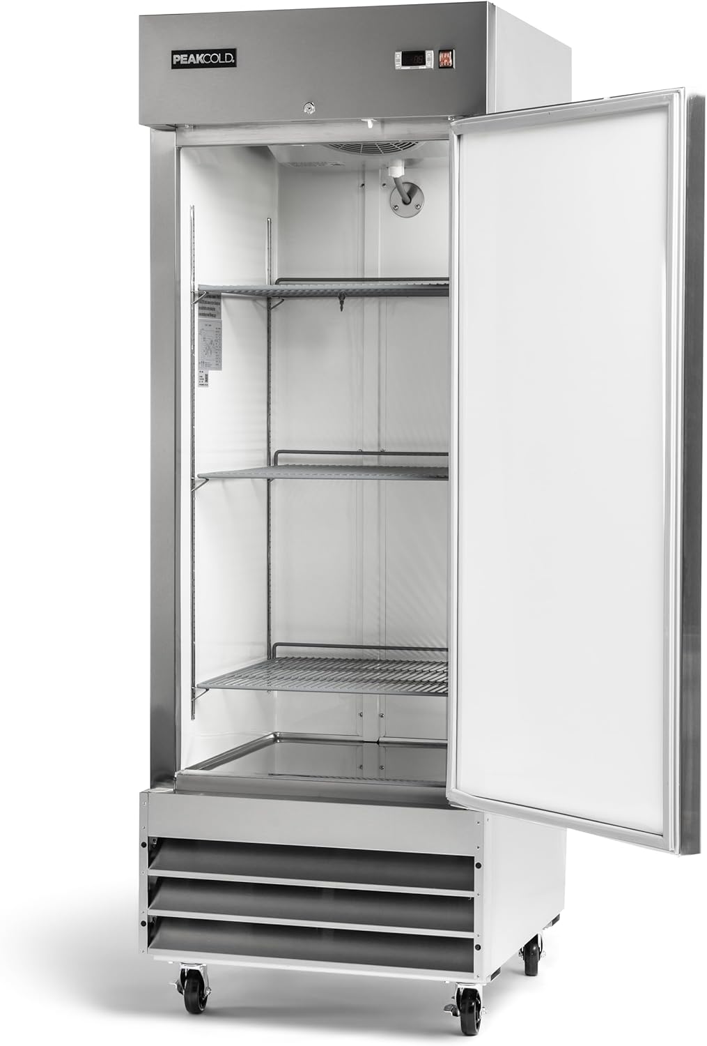 Single Door Commercial Reach In Stainless Steel Freezer, White Interior; 23 Cubic Ft, 29 Wide inch
