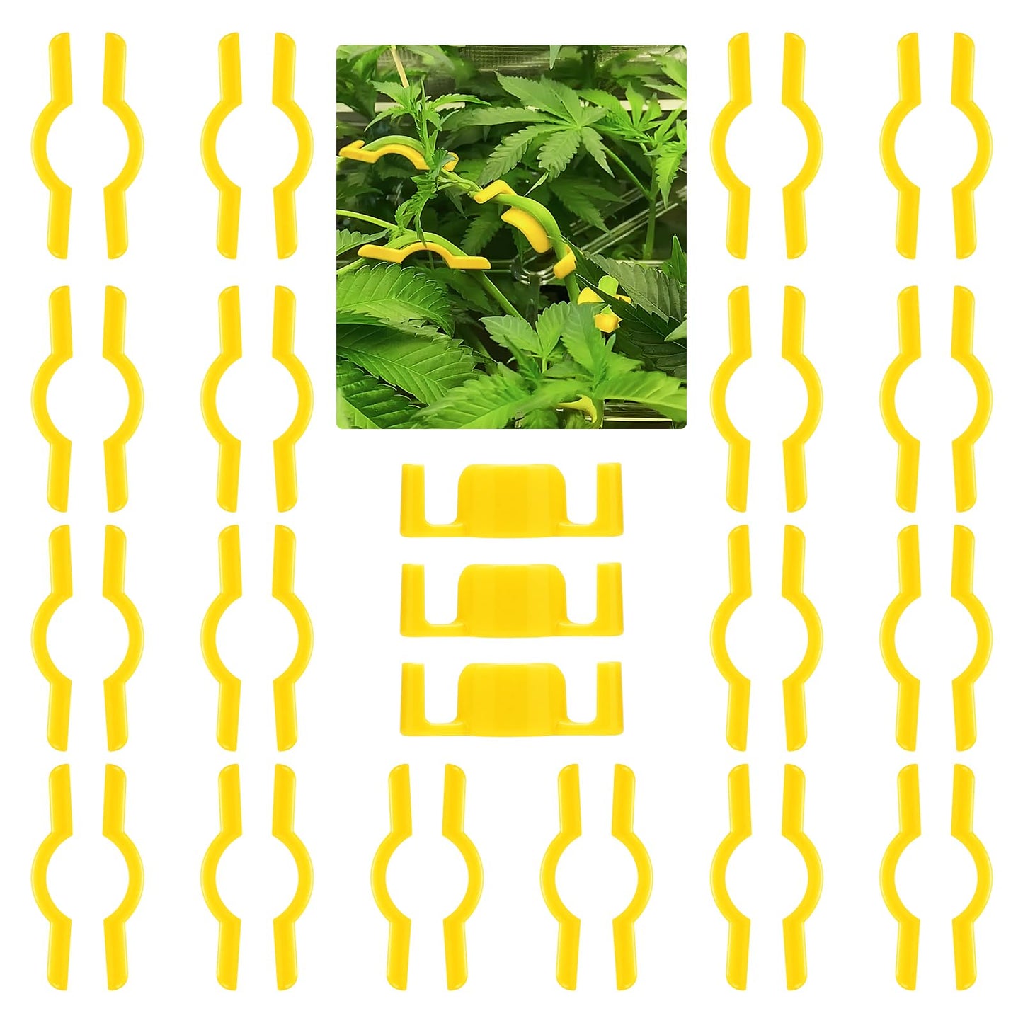 40 Pack LST Plant Training Clips – Durable & Reusable Stem Support for Low-Stress Training – Fits All Growth Stages