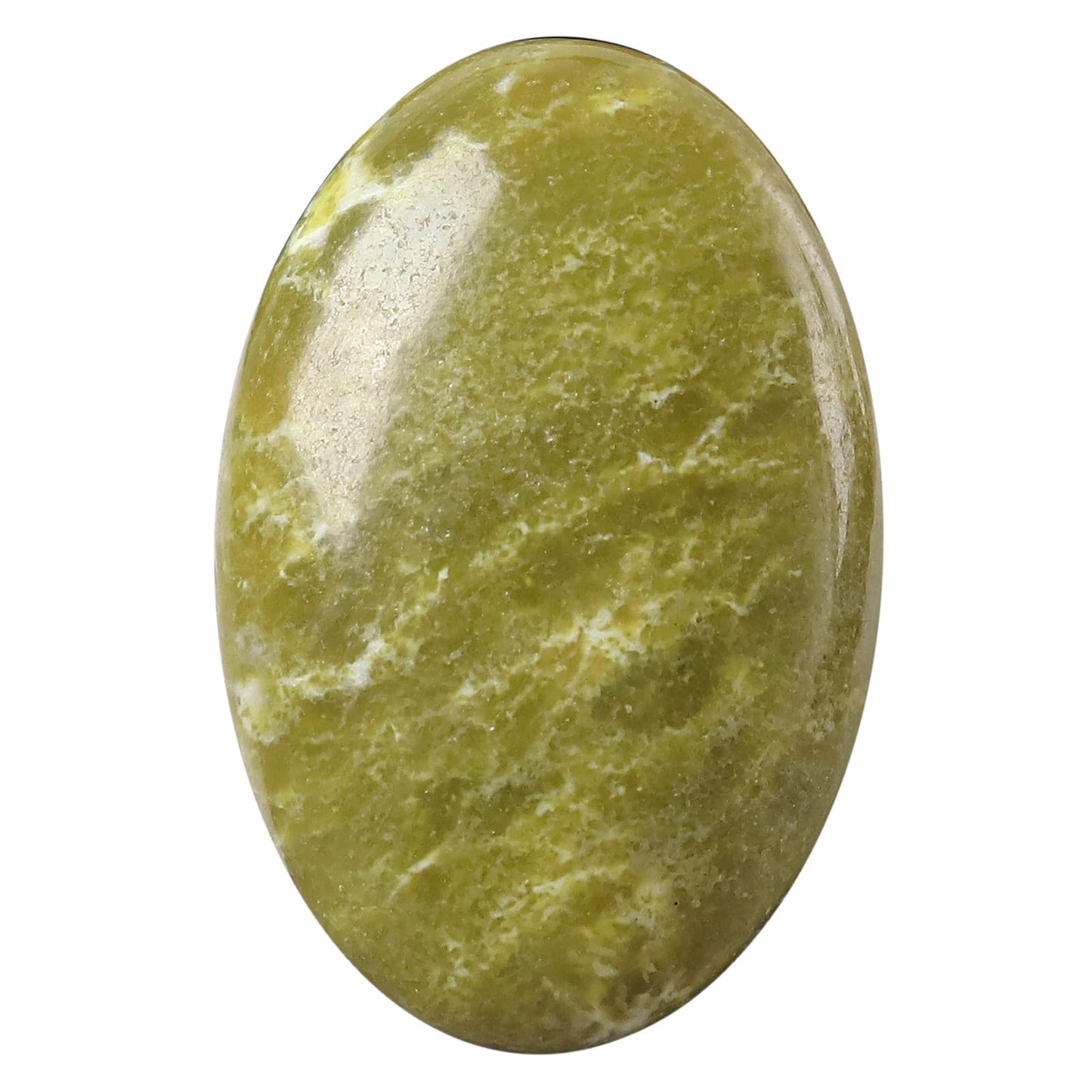 Loveliome Natural Green Jade Oval Polished Worry Stones, Healing Crystal Indoor Fountain Stones Massage Energy Anxiety Relief Items