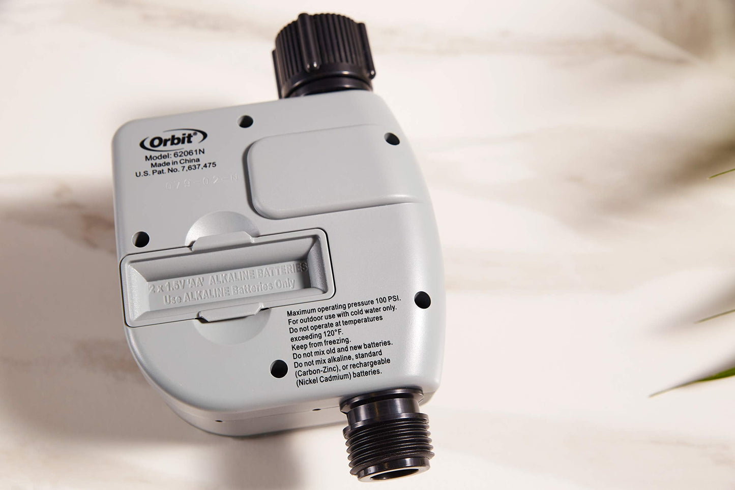 Orbit Programmable Digital Hose Watering Timer - 1 Outlet - Battery Powered - with LCD Screen - Built-in Rain Delay - Water-Resistant - 62061