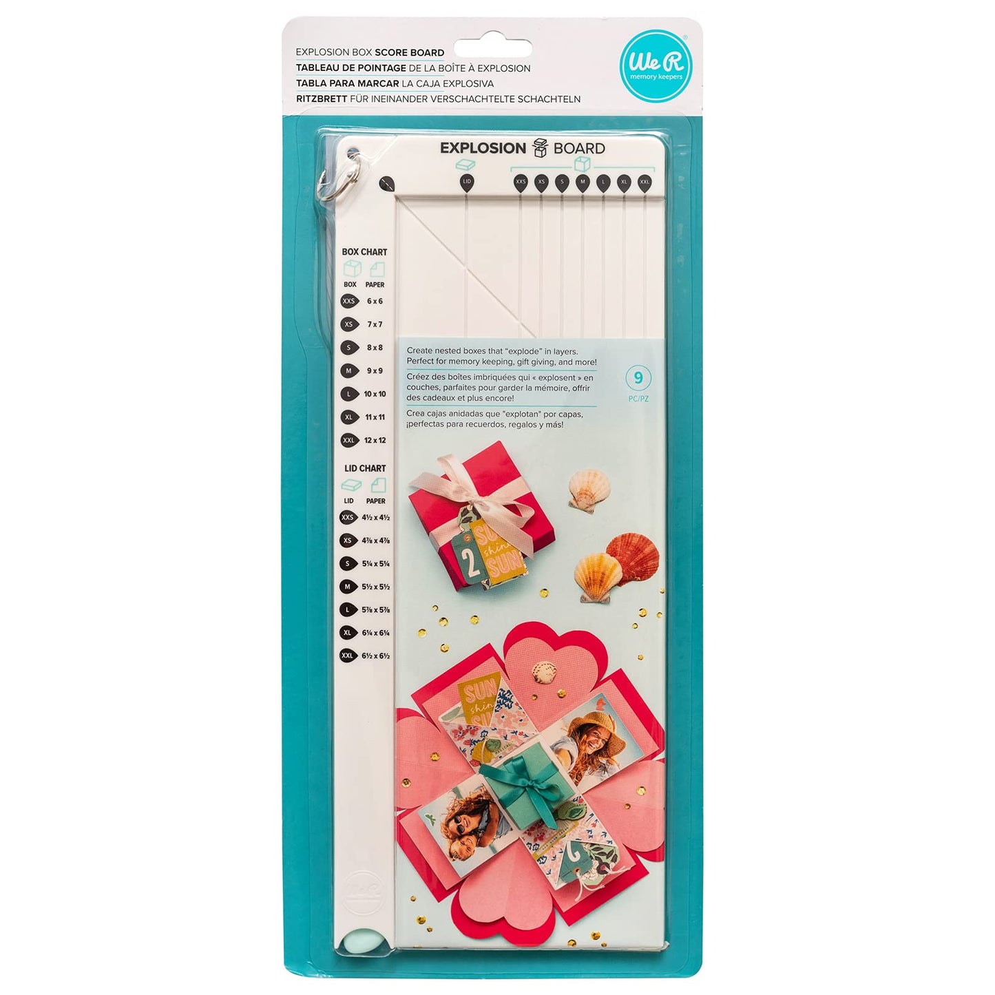 We R Memory Keepers Explosion Board, Make DIY Custom Explosion Boxes, for Memory Keeping, Gift Giving, with Guides, Measurements, and Templates, Crafting, Scrapbooking, Journaling, and More