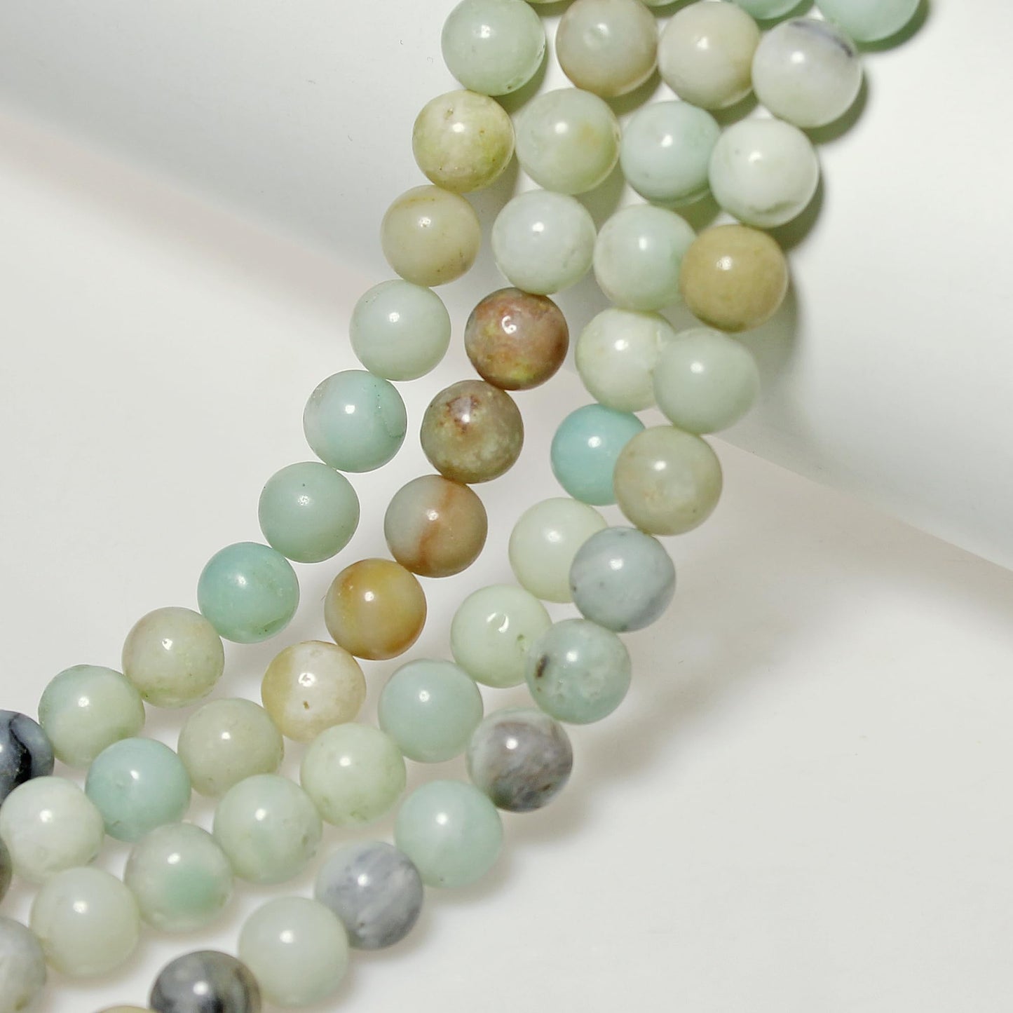 MJDCB Natural Stone Beads Multicolor Amazonite Round Loose Beads for Jewelry Making DIY Bracelet Necklace (8mm)