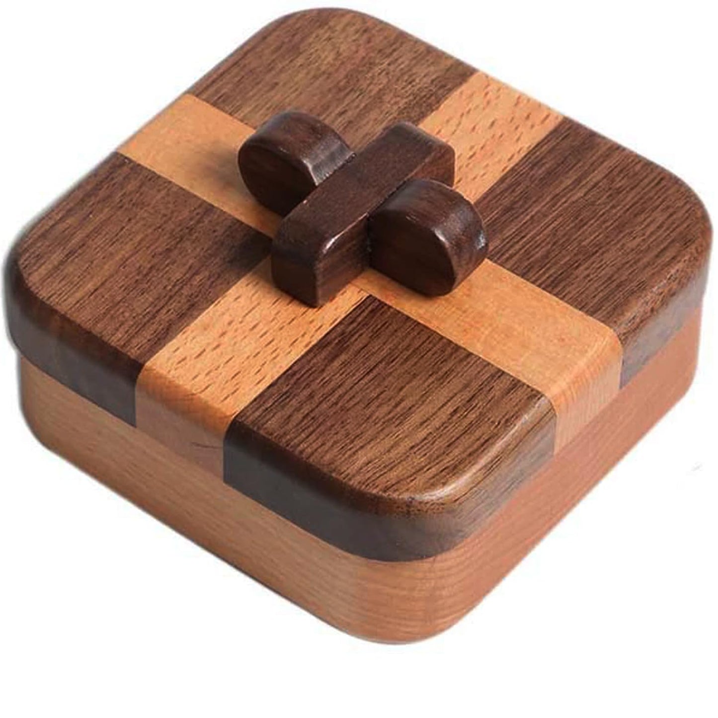YANQINQIN Wooden Jewelry Box-Keepsake Organizer for Rings, Necklaces,Keys,Treasures for Weddings,Engagements,Anniversaries for Women Men (B)