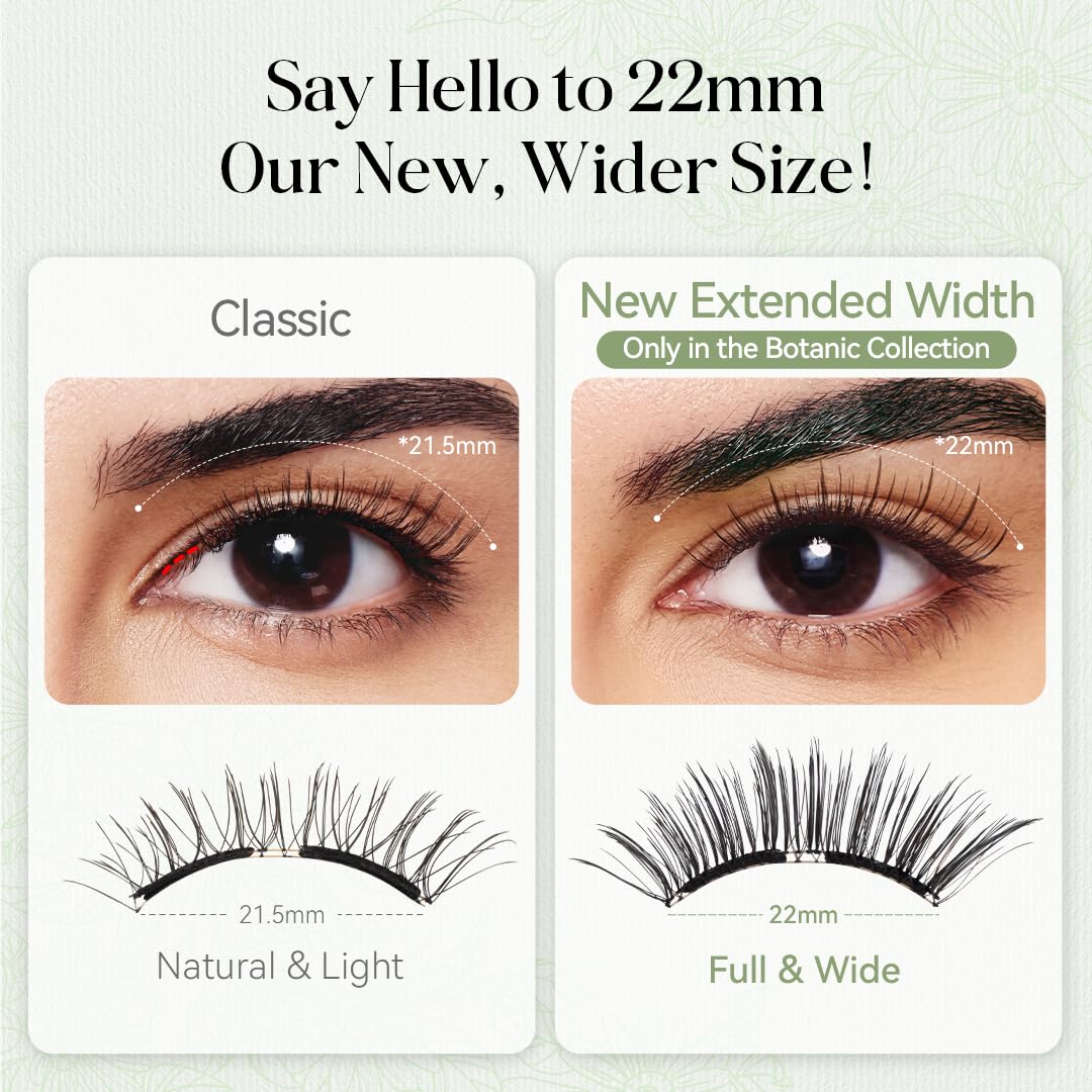 Soft Magnetic Eyelashes Kit with Applicator, [Daisy] 22mm Reusable Glue-free Wispy Magnetic Lashes, Cruelty-free False Lashes, Waterproof, Lightweight, Suit for Heavy Makeup
