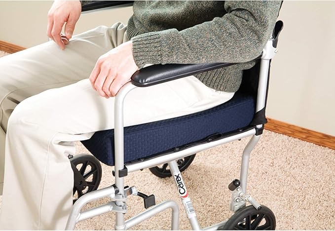 Carex Memory Foam Seat Cushion - Office Chair Cushion and Wheelchair Cushion - Comfortable Chair Pad, 18" x 16" x 3"