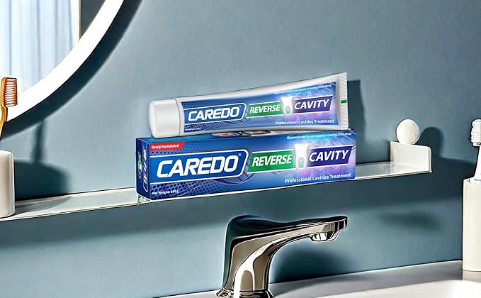 Cavity Repair Toothpaste Cure Tooth Cavities Dental Caries Remineralizing with Hydroxyapatite Toothpaste Treatment Tooth Decay for Adults, Home School or Travel (New Flavor 100g*1), Grey White