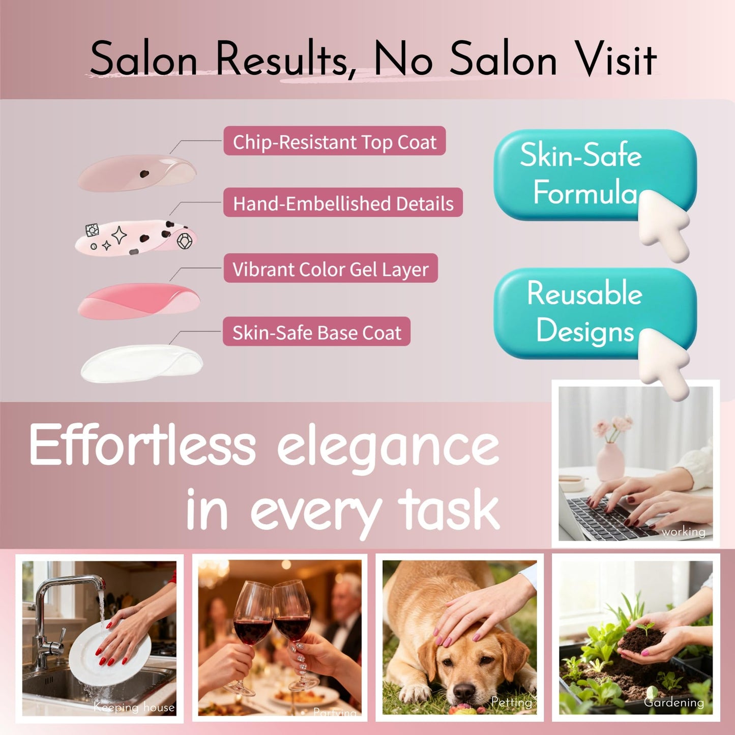 Red Short Press On Nails, Glossy Classic Red Square Shape, Bold Salon Quality False Nails, Elegant Chic Style, 24 Pcs for Women
