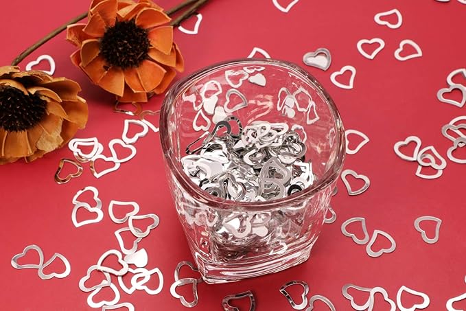 Silver Heart Confetti, 1,200 Pieces