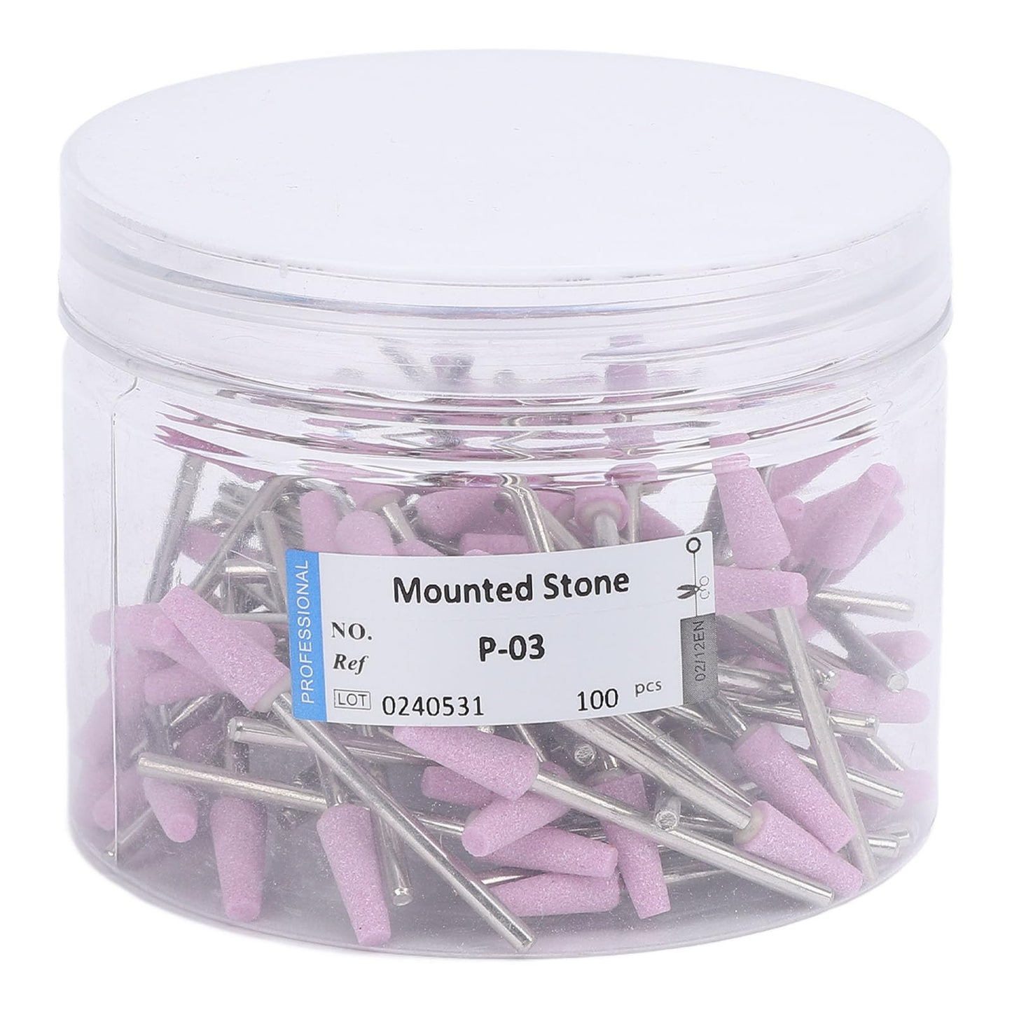 100 Pcs Quartz Nail Drill Bits Professional Cuticle Remover Tool with Container for Manicure Pedicure