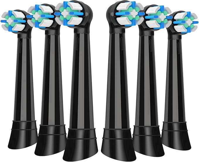 IO Replacement Heads Compatible with Oral B IO 2/3/4/5/6/7/8/9/10 Series Electric Toothbrushes, Medium Softness Brush Heads Compatible with Oral B iO for Teeth and Gums Care (Black)