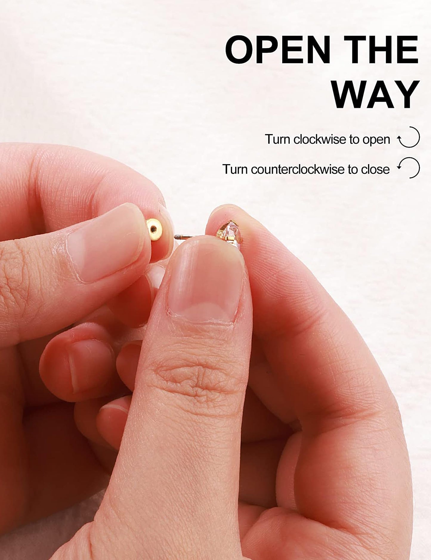 6 Pairs Hypoallergenic Cubic Zirconia Earrings Surgical Steel Flat Back Studs for Cartilage, Screw Back Fashion Jewelry