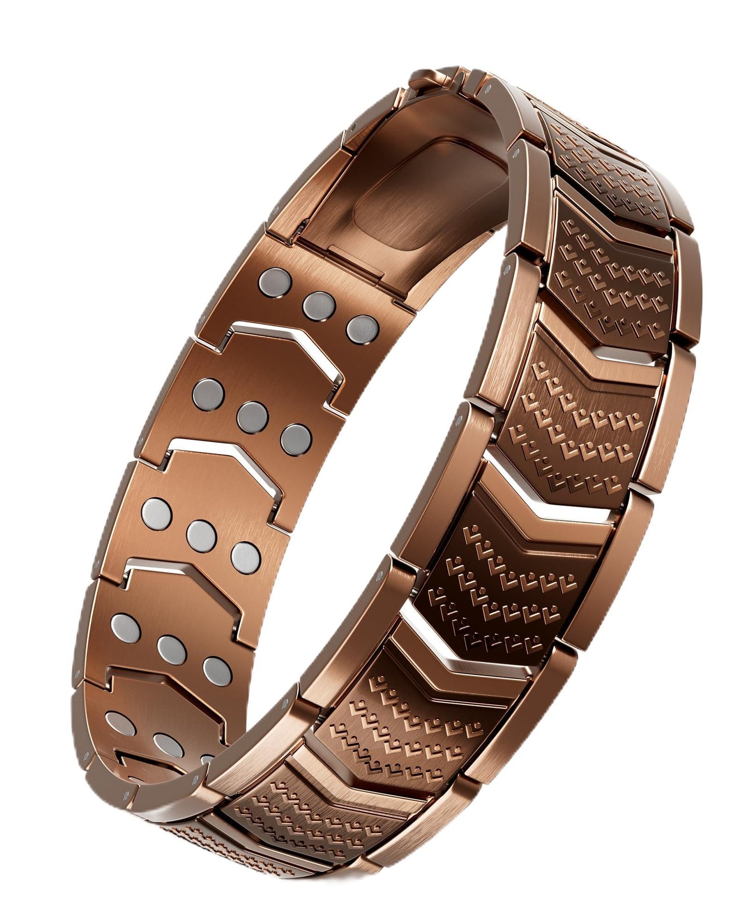 vapeples Copper Bracelet for Men,3X Magnetic,3800 Gauss,99.99% Pure Copper Magnetic Bracelets for Men, Power Balance,Shield Design,Gift Box Packaging With Adjustment Tool