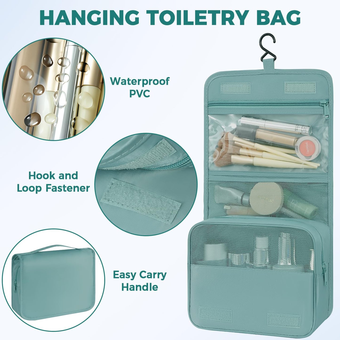 BAGAIL 9 Set Packing Cubes with Packing List Luggage Packing Organizers for Travel Accessories (Dusty Blue)