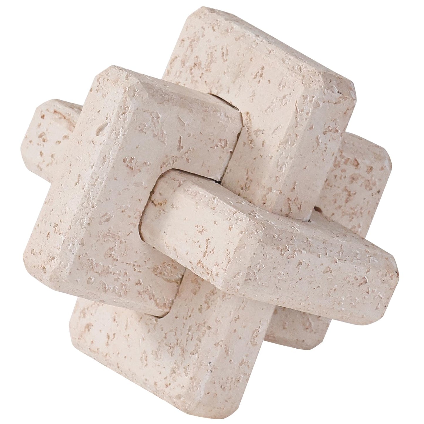 Dneuoir 3-Link Knot Resin Travertine Decor, Coffee Table Decor, Book Shelf Entry Table Decoration, Boho Decorative Objects, Aesthetic Accents for Modern Rustic Office Living Room Home Décor