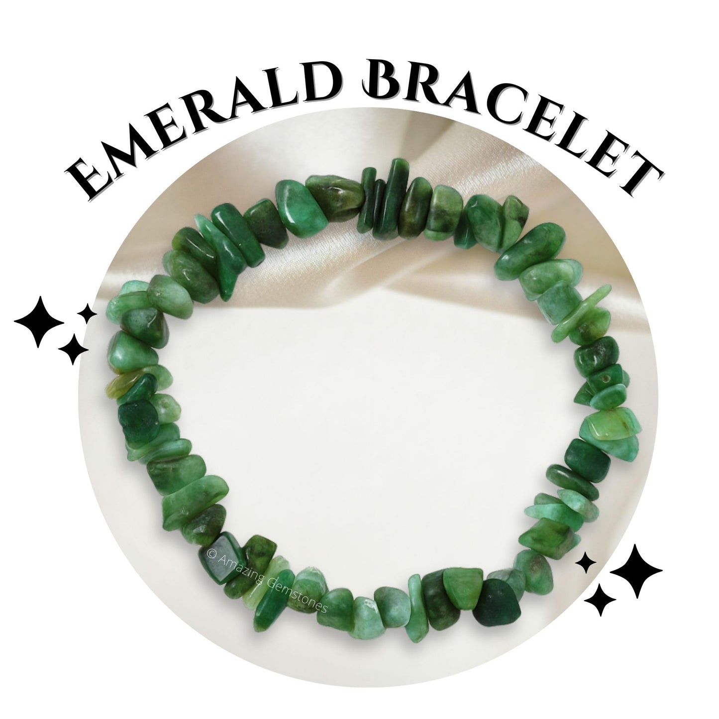 Amazing Gemstone Chips Bracelet (Emerald)