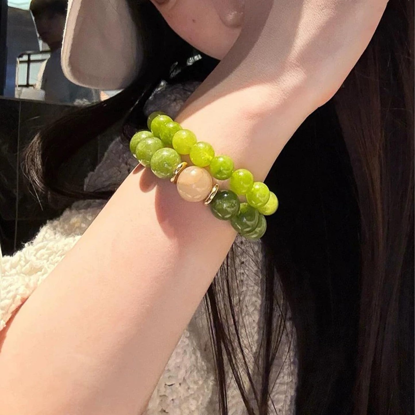 6mm Green Olivine Natural Stone Beads Round Loose Beads for Jewelry Making Yochus DIY Beads Bracelet Necklace