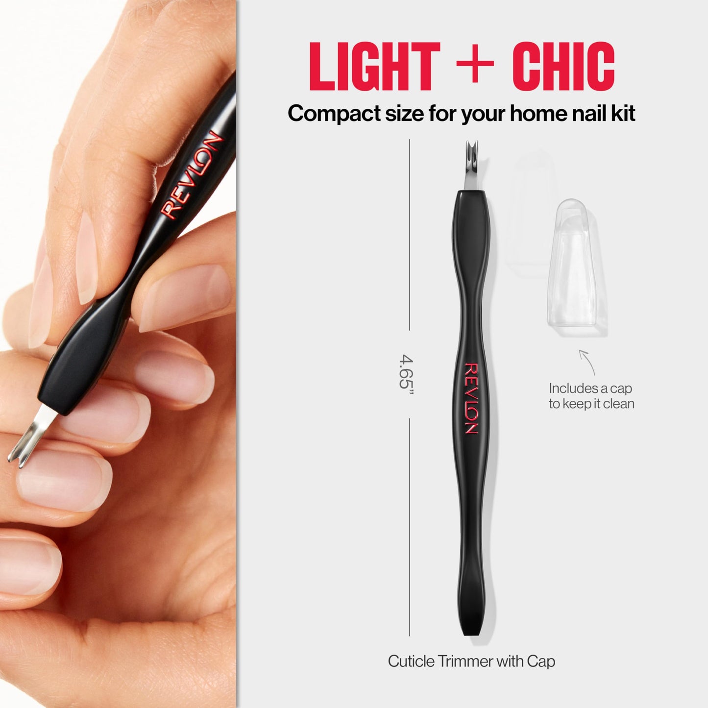 Revlon Cuticle Trimmer With Cap, High Precision V-Tip and Comfortable Grip for Gentle and Easy Trimming, 1 Count (Pack of 2)