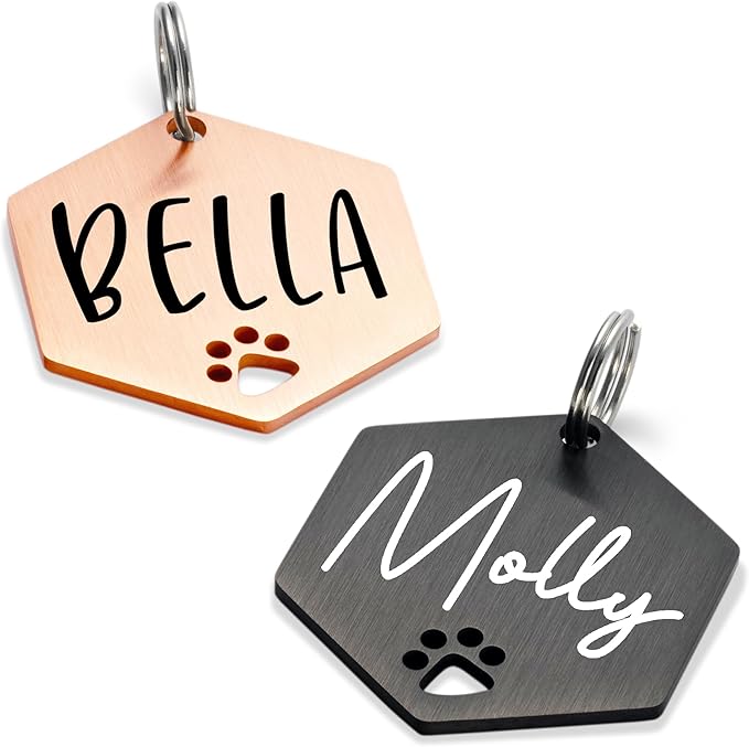 Ultra Joys Personalized Dog Tags - Engraved Pet ID Tag, Rose Military Tag