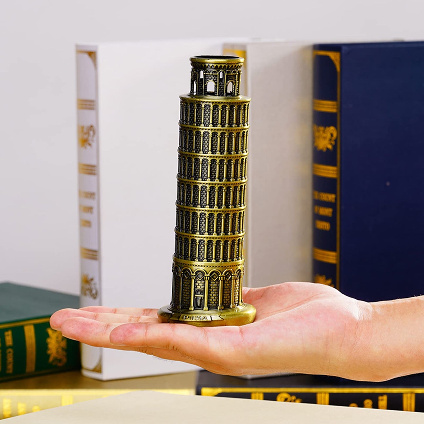 DS. DISTINCTIVE STYLE Metallic Leaning Tower of Pisa Statue Souvenir Figurines Tower Model Kit for Home Decoration, Party