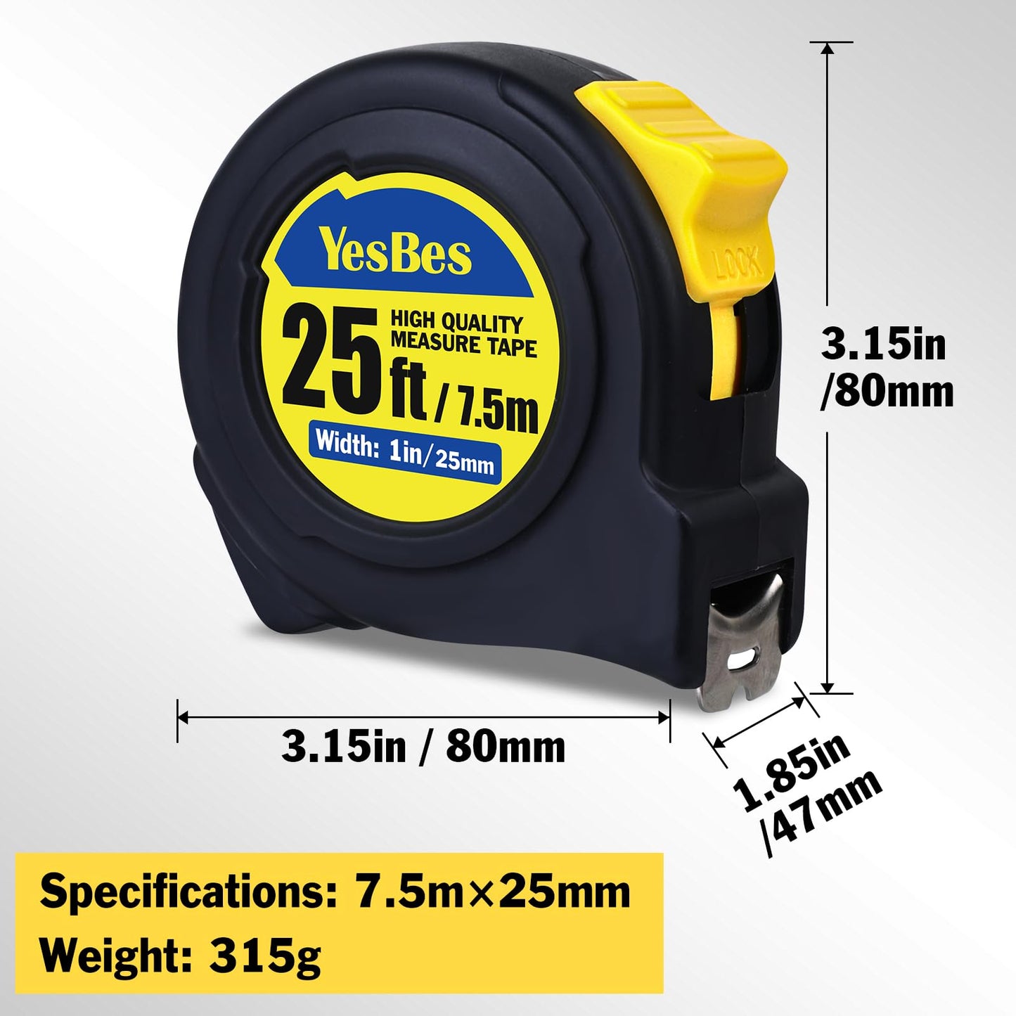 Tape Measure 25 ft, 10 Pack Bulk Easy Read Measuring Tape Retractable, Measurement Tape 25 FT by 1 in
