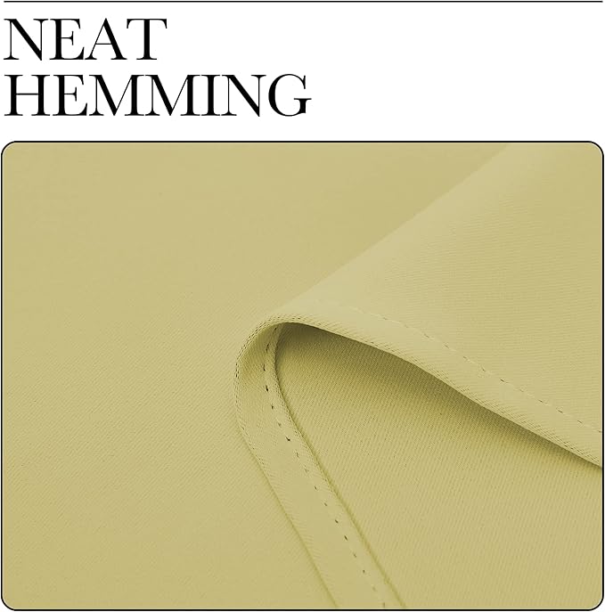 NICETOWN Paler Yellow Room Darkening Curtains for Kitchen, Set of 2, 42 inches Wide by 78 inches Long, Window Treatment Thermal Insulated Solid Grommet Room Darkening Curtains/Drapes for Bedroom