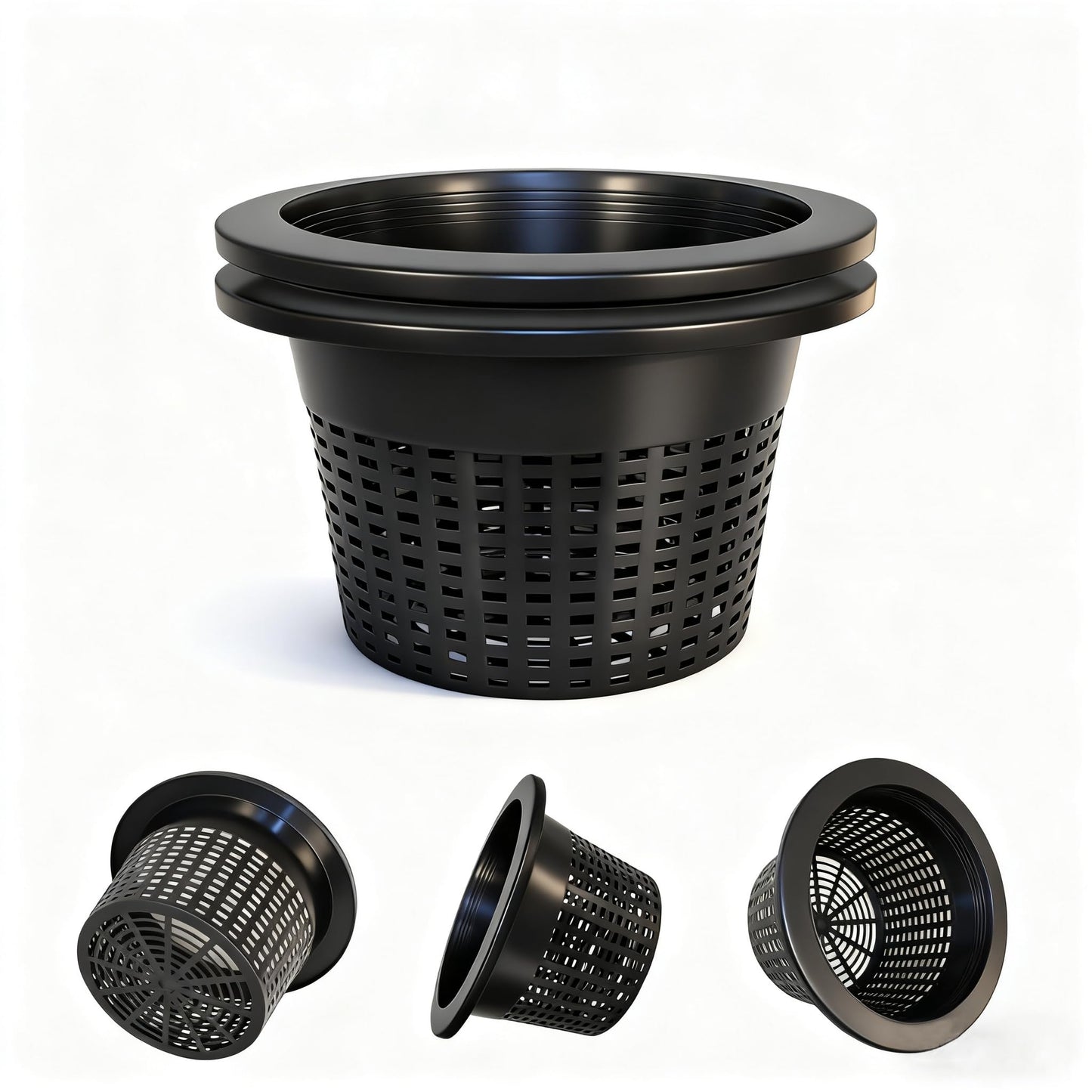 Gyfofix 3 & 5 Gallon Bucket Lid Hydroponic Plant Pot, Small/Medium/Large Opening Mesh Net Cups for Indoor Outdoor Hydroponics Growing System - Medium Opening for Most Hydroponic Crops (2 Pack)