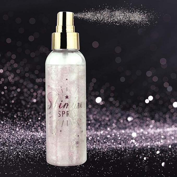 SOVONCARE Hair and Body Glitter Spray Instantly, Face Glitter Hairspray Body Shimmer Powder add Sparkly Shimmery Glow for Women Hair, Skin, Clothing Quick Drying, Non-Sticky 4.7 oz Pink
