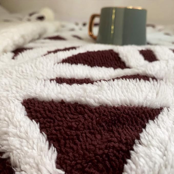 LOMAO Sherpa Fleece Blanket Fuzzy Soft Throw Blanket Dual Sided Blanket for Couch Sofa Bed (Rose Brown, 60''x80'')
