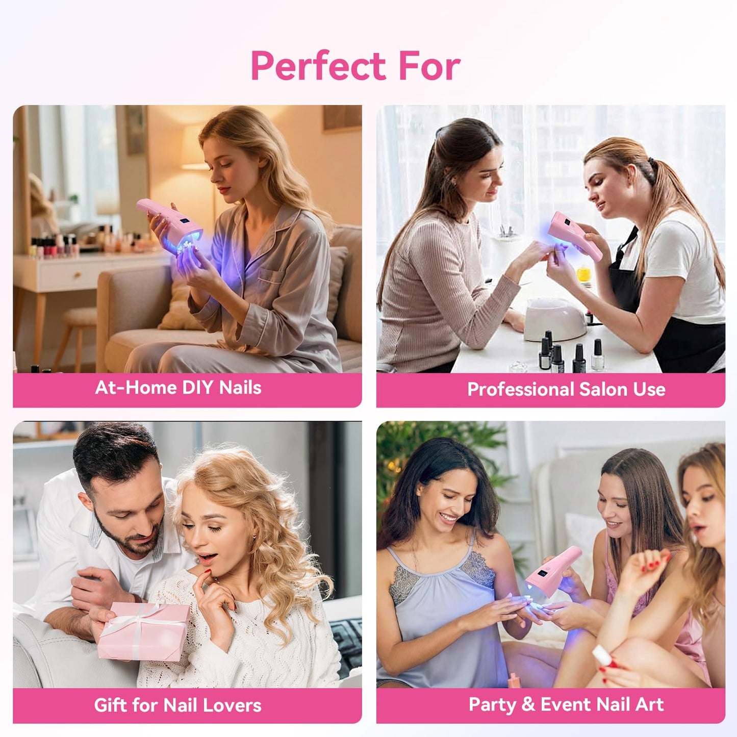 Makartt Flash Cure UV Nail Lamp, 3S Pre-Curing Portable Cordless UV LED Nail Light 222 mW/cm² for Rhinestone Glue & Poly Nail Gel, Rechargeable Nail Dryer with LCD Display, 2 Timers & Smart Sensor
