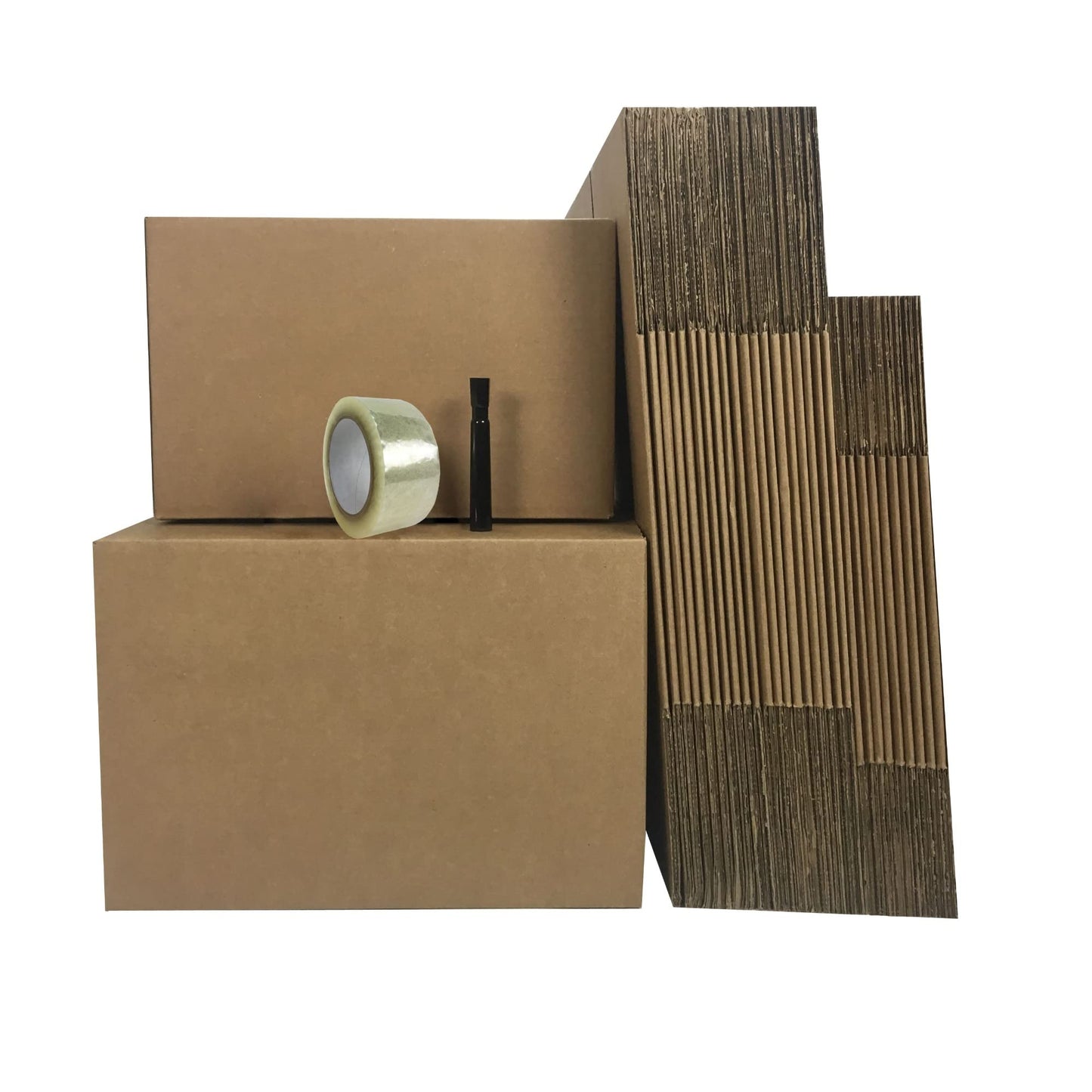 UBOXES 2 Room Economy Kit- 30 Moving Boxes, Bubble Roll, & Packing Tape