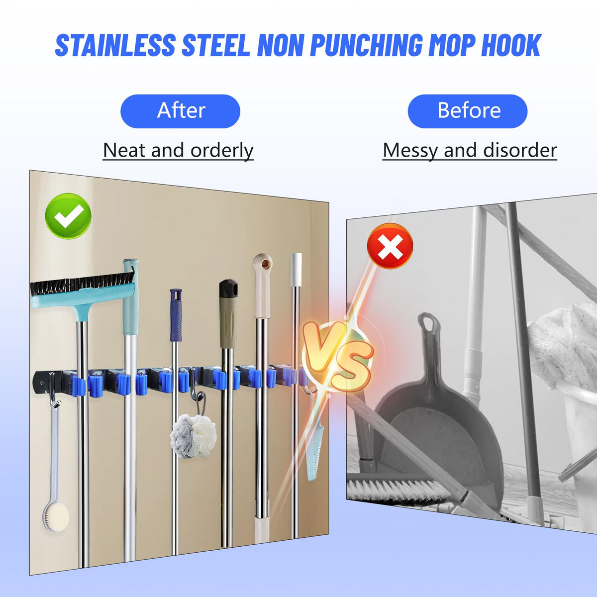 Mop Broom Holder Wall Mounted
