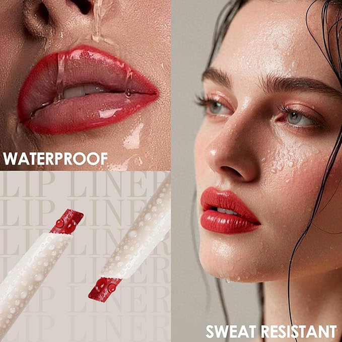 Erinde Long-Lasting Lip Liner Pencil, 2-in-1 Matte Lipliner Pencil for Sculpting & Filling, Rich Color Creamy Waterproof Lip Liner Crayon, Lip Contour Tint, Vegan & Cruelty-Free, 04 Charcoal Black