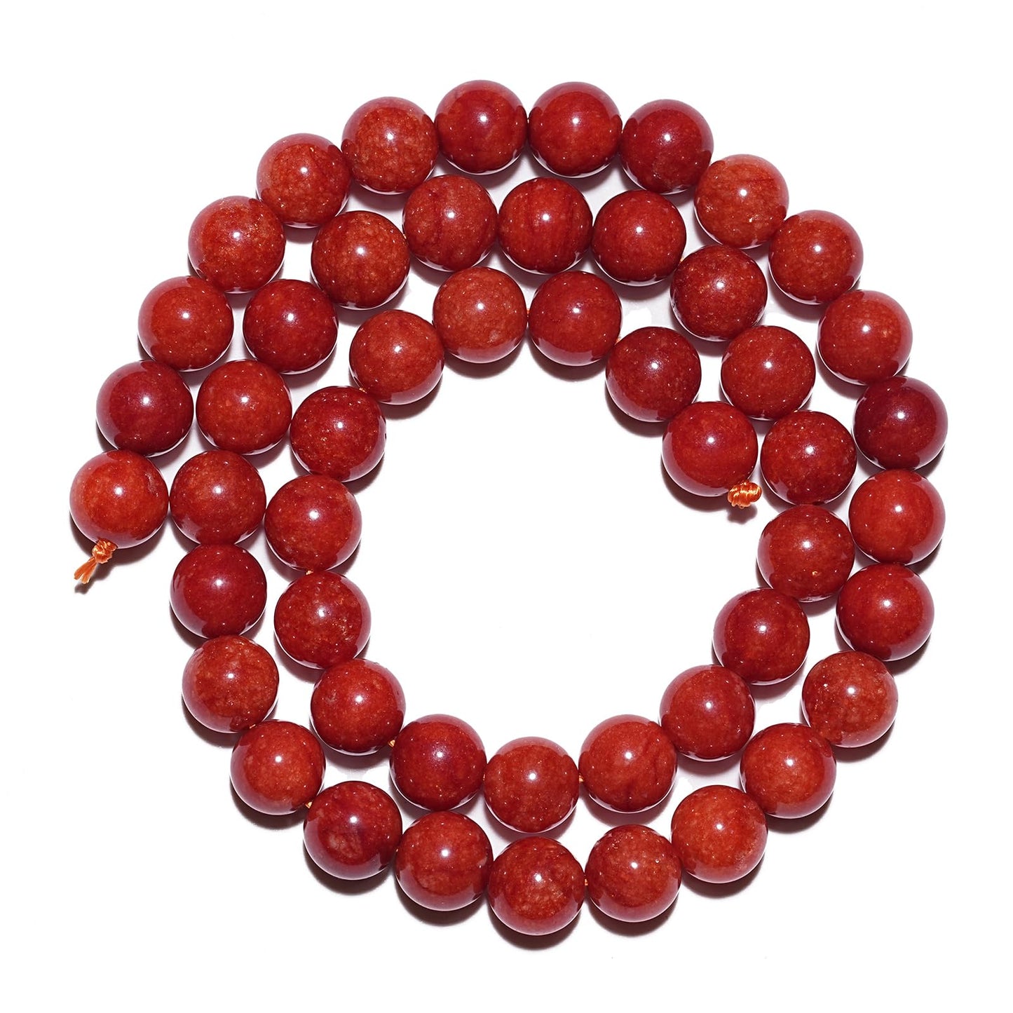10mm Natural Red Coral Gemstone Beads Polished Round Smooth Stone Beads for Bracelets Jewelry Making 15inch Loose Beads