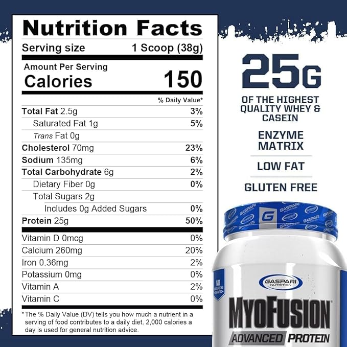 Gaspari Nutrition Myofusion Advanced Protein, Protein Blend with Whey Protein, Casein Protein and Isolate Protein, Low Fat and Gluten Free (Chocolate Peanut Butter Crunch, 4 Pound)