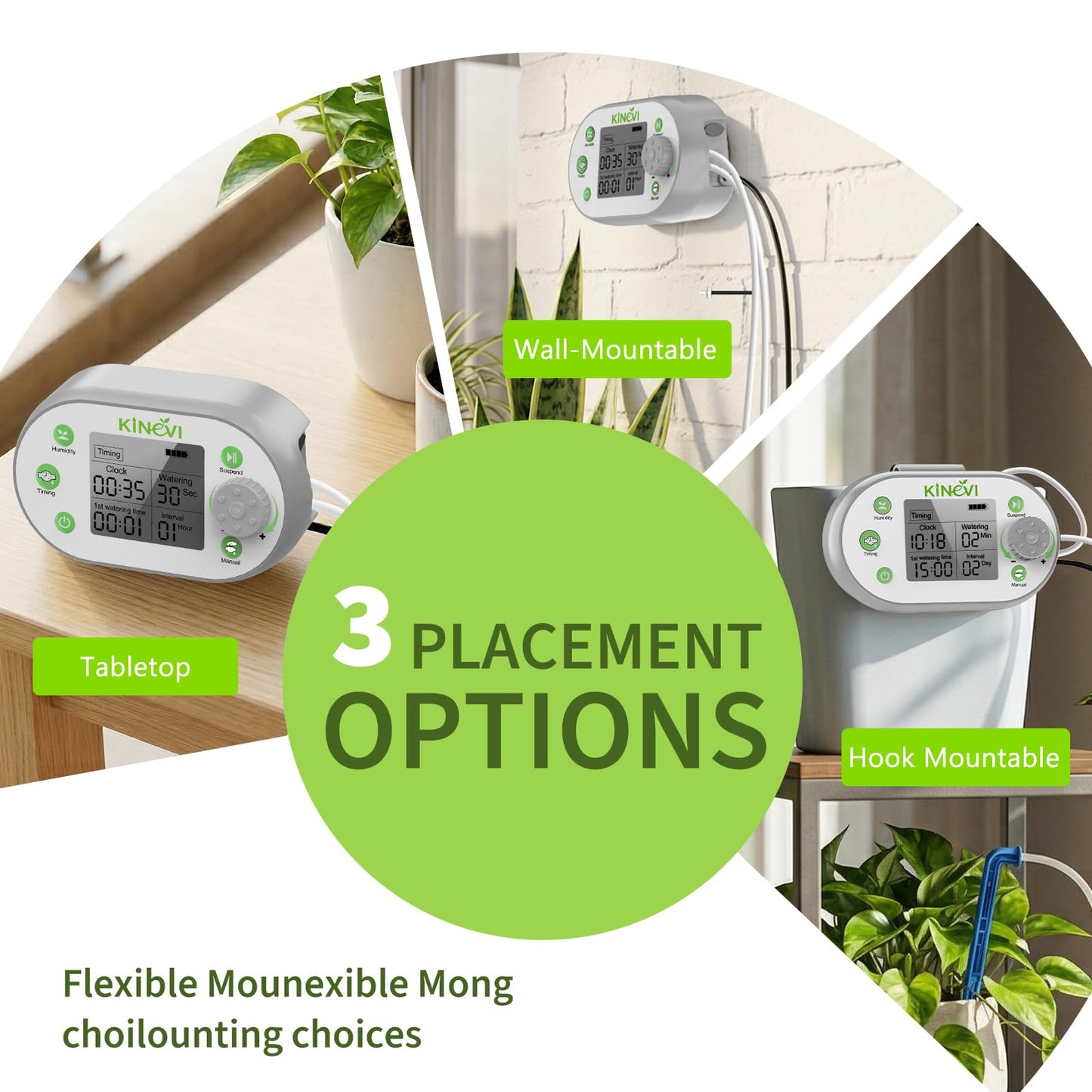 Automatic Plant Waterer, Plant Watering Device for 15 Pots, Indoor Plant Watering System, Auto Drip Irrigation Kit Programmable Water Timer with Smart Humidity Detection